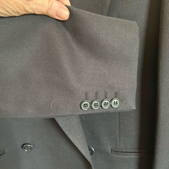 Marzotto Tessuto Italian Navy Wool Classic Double Breasted Sports Jacket 40 - Picture 8 of 9